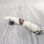 Coyote Foot Handle Bone Blade Ornamental Knife #1057    Mountain Man Knife