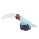 Fox Jaw Handle Opalite Blade Ornamental Knife #03666     Mountain Man Knife