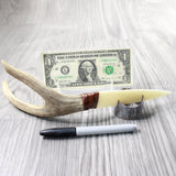 Deer Antler Handle Bone Blade Ornamental Knife #2057    Mountain Man Knife
