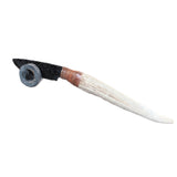 Axis Deer Antler Handle Obsidian Blade Ornamental Knife #13266  Mountain Man Knife