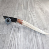 Axis Deer Antler Handle Obsidian Blade Ornamental Knife #13266  Mountain Man Knife