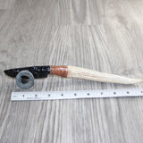 Axis Deer Antler Handle Obsidian Blade Ornamental Knife #13266  Mountain Man Knife