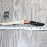 Axis Deer Antler Handle Obsidian Blade Ornamental Knife #13266  Mountain Man Knife