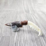 Fox Jaw Handle Stone Blade Ornamental Knife #8158    Mountain Man Knife