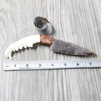 Fox Jaw Handle Stone Blade Ornamental Knife #8158    Mountain Man Knife