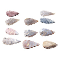 10 Large Stone Ornamental Arrowheads  #1158    Agate Jasper Arrowheads