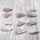 10 Large Stone Ornamental Arrowheads  #1158    Agate Jasper Arrowheads
