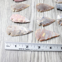 10 Large Stone Ornamental Arrowheads  #1158    Agate Jasper Arrowheads