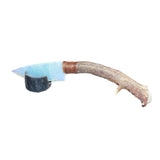 Deer Antler Crown Handle Opalite Blade Ornamental Knife #10266     Mountain Man Knife