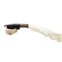 Deer Jaw Handle Obsidian Blade Ornamental Knife #8158  Mountain Man Knife