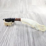 Deer Jaw Handle Obsidian Blade Ornamental Knife #8158  Mountain Man Knife