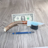 Deer Antler Crown Handle Opalite Blade Ornamental Knife #10266     Mountain Man Knife