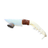 Coyote Jaw Handle Opalite Blade Ornamental Knife #8258     Mountain Man Knife