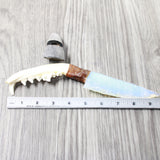 Coyote Jaw Handle Opalite Blade Ornamental Knife #8258     Mountain Man Knife