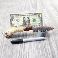 Coyote Foot Handle Stone Blade Ornamental Knife #9258    Mountain Man Knife