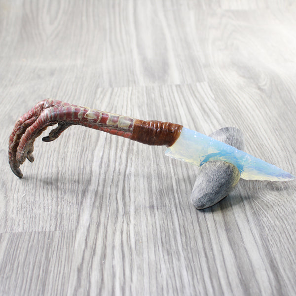 Turkey Foot Handle Opalite Blade Ornamental Knife #9358     Mountain Man Knife