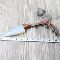 Turkey Foot Handle Opalite Blade Ornamental Knife #9358     Mountain Man Knife