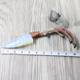 Turkey Foot Handle Opalite Blade Ornamental Knife #9358     Mountain Man Knife
