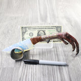 Turkey Foot Handle Opalite Blade Ornamental Knife #9358     Mountain Man Knife