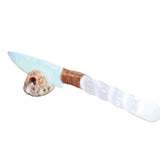 Selenite Spiral Handle Opalite Blade Ornamental Knife #20166     Mountain Man Knife
