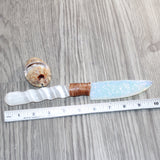 Selenite Spiral Handle Opalite Blade Ornamental Knife #20166     Mountain Man Knife