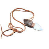 Goat Horn Handle Opalite  Blade Knife Necklace  #16166  Mountain Man Necklace