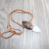 Goat Horn Handle Opalite  Blade Knife Necklace  #16166  Mountain Man Necklace