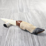 Deer Foot Handle Bone Blade Ornamental Knife #1458    Mountain Man Knife