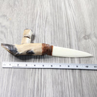Deer Foot Handle Bone Blade Ornamental Knife #1458    Mountain Man Knife