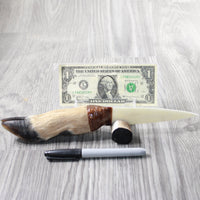 Deer Foot Handle Bone Blade Ornamental Knife #1458    Mountain Man Knife