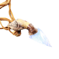 Grapevine Wood Handle Opalite  Blade Knife Necklace  #5458  Mountain Man Necklace