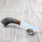Springbok Horn Handle Opalite Blade Ornamental Knife #1458     Mountain Man Knife