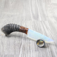Springbok Horn Handle Opalite Blade Ornamental Knife #1458     Mountain Man Knife