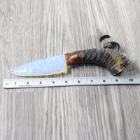 Springbok Horn Handle Opalite Blade Ornamental Knife #1458     Mountain Man Knife