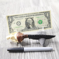 Muskrat Skull Handle Obsidian Blade Ornamental Knife #0558  Mountain Man Knife