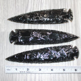 3 Obsidian Ornamental Spearheads  #966     Arrowhead