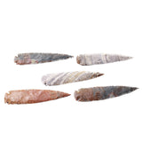 5 Stone Ornamental Spearheads  #0558     Agate Jasper Arrowheads