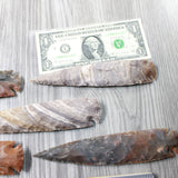 5 Stone Ornamental Spearheads  #0558     Agate Jasper Arrowheads
