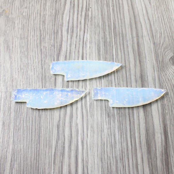 3 Small Opalite Ornamental Knife Blades  #6558    Mountain Man Knife