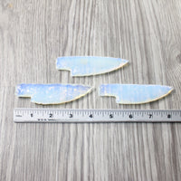 3 Small Opalite Ornamental Knife Blades  #6558    Mountain Man Knife