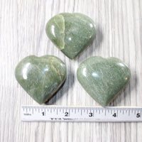 3 Aventurine Hearts Combined Weight of   318  Grams   #4558    Gemstone Hearts