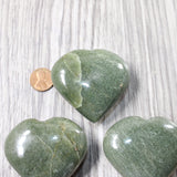 3 Aventurine Hearts Combined Weight of   318  Grams   #4558    Gemstone Hearts