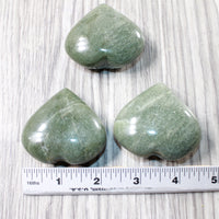 3 Aventurine Hearts Combined Weight of   318  Grams   #4558    Gemstone Hearts