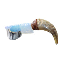 Goat Horn Handle Opalite Blade Ornamental Knife #6558     Mountain Man Knife
