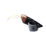 Fox Jaw Handle Obsidian Blade Ornamental Knife #1658  Mountain Man Knife