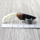 Fox Jaw Handle Obsidian Blade Ornamental Knife #1658  Mountain Man Knife