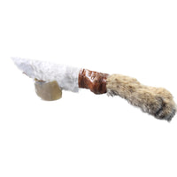 Bobcat Foot Handle Stone Blade Ornamental Knife #2658    Mountain Man Knife