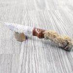 Bobcat Foot Handle Stone Blade Ornamental Knife #2658    Mountain Man Knife