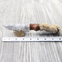 Bobcat Foot Handle Stone Blade Ornamental Knife #2658    Mountain Man Knife