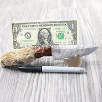 Bobcat Foot Handle Stone Blade Ornamental Knife #2658    Mountain Man Knife